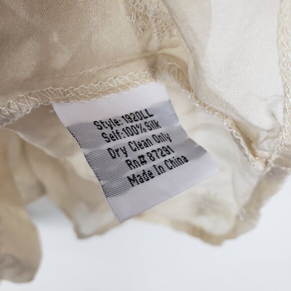 Johnny Was 4 Love and Liberty Ivory Silk Boho Babydoll Top Embroidered Size XS - Picture 9 of 9